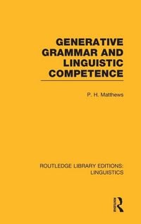 Produktbild: Generative Grammar and Linguistic Competence