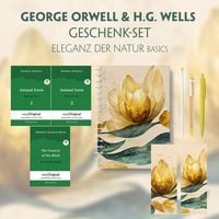 Produktbild: George Orwell & H.G. Wells Geschenkset - 3 B&uuml;cher (mit Audio-Online) + Eleganz der Natur Schreibset Basics