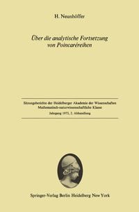 Produktbild: &Uuml;ber die analytische Fortsetzung von Poincar&eacute;reihen