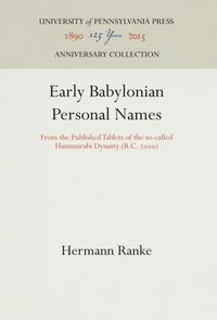 Produktbild: Early Babylonian Personal Names