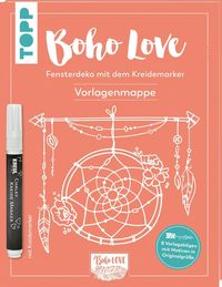 Boho Love. Fensterdeko mit dem Kreidemarker. Vorlagenmappe von Olya Kamieshkova