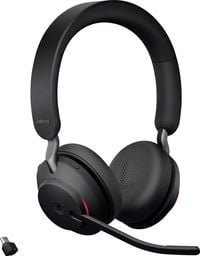 Produktbild: Jabra Evolve2 65 MS On Ear Headset Bluetooth&reg; Stereo Schwarz Lautst&auml;rkeregelung, Batterieladeanzeige, Mikrofon-Stummschaltung Telefon