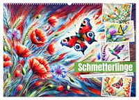 Produktbild: Schmetterlinge und ihre Blumenfreunde in lebhaften Farben (Wandkalender 2026 DIN A2 quer), CALVENDO Monatskalender