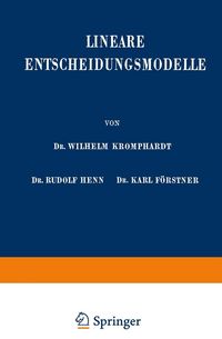 Produktbild: Lineare Entscheidungsmodelle