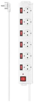 Produktbild: Hama 00223159, 6 AC-Ausg&auml;nge, 1,4 m, Kabelgebunden, Wei&szlig;, 3680 W