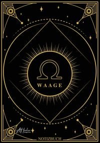Produktbild: Edles Notizbuch Sternzeichen Waage | Designed by Alfred Herler