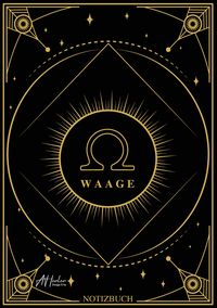Produktbild: Edles Notizbuch Sternzeichen Waage | Designed by Alfred Herler