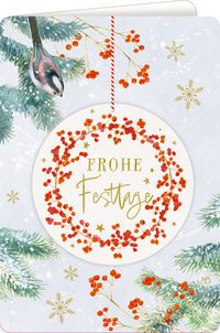 Produktbild: Weihnachtskarte mit Anh&auml;nger &ndash; Frohe Festtage