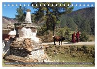 Bhutan - Frieden und Glück im Himalaya (Tischkalender 2024 DIN A5 quer), CALVENDO Monatskalender