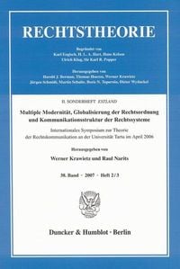 Produktbild: Multiple Modernit&auml;t, Globalisierung der Rechtsordnung und Kommunikationsstruktur der Rechtssysteme.