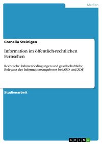 Produktbild: Information im &ouml;ffentlich-rechtlichen Fernsehen
