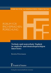 Produktbild: Verbale und nonverbale Vagheit in englisch- und deutschsprachigen Interviews