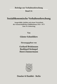 Produktbild: Sozial&ouml;konomische Verhaltensforschung.
