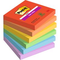 Produktbild: Post-it Haftnotizen Super Sticky Notes Playful Collection 6 Farben 76x76mm 6x90 Blatt