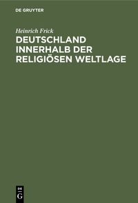 Produktbild: Deutschland innerhalb der religi&ouml;sen Weltlage