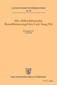 Bild vom Artikel Die althochdeutsche Benediktinerregel des Cod. Sang 916 vom Autor 