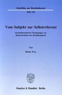 Produktbild: Vom Subjekt zur Selbstreferenz.