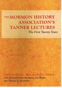 Produktbild: The Mormon History Association's Tanner Lectures