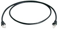 Produktbild: Teleg&auml;rtner 100008391 RJ45 Patchkabel CAT 5e F/UTP 2.0 m Schwarz Flammwidrig, mit Knickschutzt&uuml;lle 1 St.