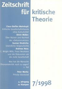 Produktbild: Zeitschrift f&uuml;r kritische Theorie / Zeitschrift f&uuml;r kritische Theorie, Heft 7 (1998)