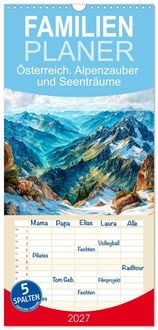 Produktbild: Familienplaner 2027 - &Ouml;sterreich. Alpenzauber und Seentr&auml;ume mit 5 Spalten (Wandkalender, 21 x 45 cm) CALVENDO