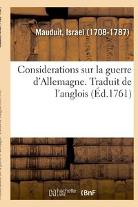 Produktbild: Considerations sur la guerre d'Allemagne. Traduit de l'anglois