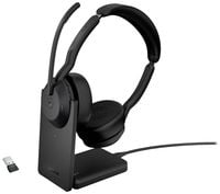 Produktbild: Jabra Evolve2 55 MS Stereo On Ear Kopfh&ouml;rer Bluetooth&reg; Stereo Schwarz Mikrofon-Rauschunterdr&uuml;ckung, Noise Cancelling Headset
