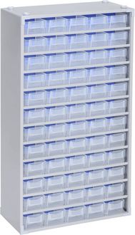 Produktbild: Allit 464830 Kleinteilmagazin VarioPlus ProM 57/120 (B x H x T) 300 x 565 x 140 mm Silber, Transparent 1 St.
