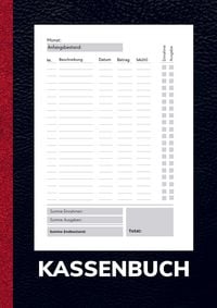 Produktbild: Kassenbuch A4 Schwarz- Einfaches Einnahmen und Ausgaben Buch f&uuml;r Gastronomie, Privathaushalt und Kleingewerbe.