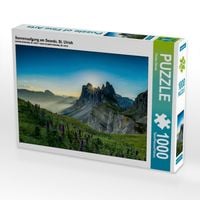 Produktbild: CALVENDO Puzzle Sonnenaufgang am Seceda, St. Ulrich | 1000 Teile Lege-Gr&ouml;&szlig;e 64x48cm Foto-Puzzle f&uuml;r gl&uuml;ckliche Stunden