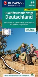 Produktbild: KOMPASS Fernwegekarte Qualit&auml;tswanderwege Deutschland 1:550.000
