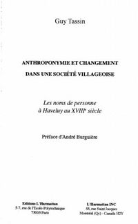 Produktbild: Anthroponymie Et Changement Dans Une Societe Villageoise