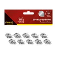 Produktbild: Idena Baumkerzenhalter mit Clip silber 10 St&uuml;ck