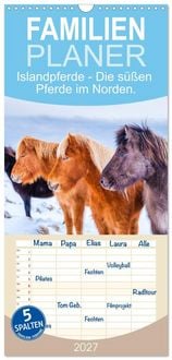 Produktbild: Familienplaner 2027 - Islandpferde - Die s&uuml;&szlig;en Pferde im Norden. mit 5 Spalten (Wandkalender, 21 x 45 cm) CALVENDO