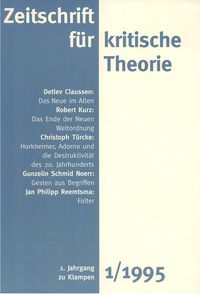 Produktbild: Zeitschrift f&uuml;r kritische Theorie / Zeitschrift f&uuml;r kritische Theorie, Heft 1 (1995)
