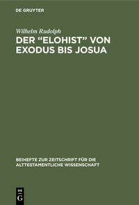 Produktbild: Der &ldquo;Elohist&rdquo; von Exodus bis Josua