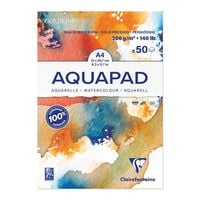 Aquarellblock Goldline Aquapad A4 geleimt, 50 Blatt weiß 300g, mittlere Körnung von Clairefontaine
