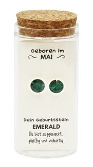 Produktbild: "Mai" Geburtsstein Ohrstecker im Gl&auml;schen