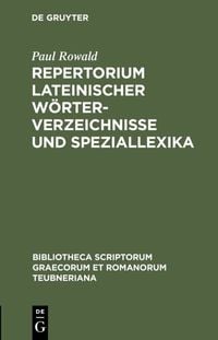 Produktbild: Repertorium lateinischer W&ouml;rterverzeichnisse und Speziallexika