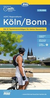 Produktbild: ADFC-Regionalkarte K&ouml;ln/Bonn, 1:75.000, mit Tagestourenvorschl&auml;gen, rei&szlig;- und wetterfest, E-Bike-geeignet, mit Knotenpunkten, GPS-Tracks-Download