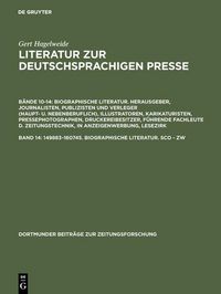 Produktbild: 149883-160745. Biographische Literatur. Sco - Zw