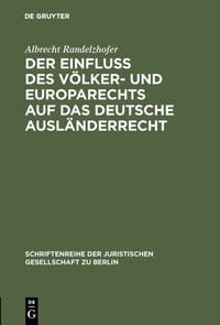 Produktbild: Der Einflu&szlig; des V&ouml;lker- und Europarechts auf das deutsche Ausl&auml;nderrecht