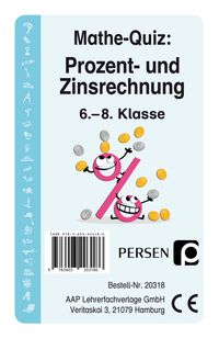 Produktbild: Mathe-Quiz: Prozent- und Zinsrechnung