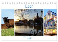Produktbild: Leer - Ostfriesische Impressionen 2026 (Tischkalender 2026 DIN A5 quer), CALVENDO Monatskalender