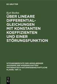 Produktbild: &Uuml;ber lineare Differentialgleichungen mit konstanten Koeffizienten und einer St&ouml;rungsfunktion