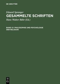 Produktbild: Philosophie und Psychologie der Religion