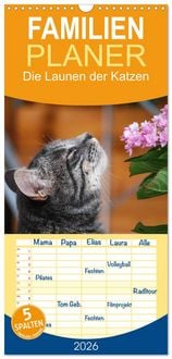 Produktbild: Familienplaner 2026 - Die Launen der Katzen 2026 mit 5 Spalten (Wandkalender, 21 x 45 cm) CALVENDO