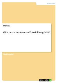Produktbild: Gibt es ein Interesse an Entwicklungshilfe?