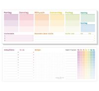Produktbild: Paper&you Block lang Wochenplan, Rainbow