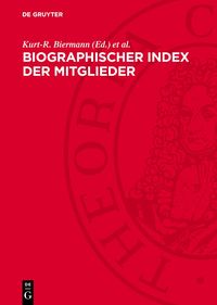 Produktbild: Biographischer Index der Mitglieder